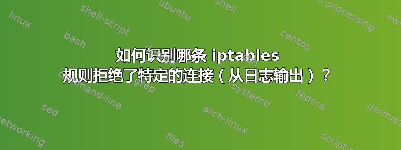 如何识别哪条 iptables 规则拒绝了特定的连接（从日志输出）？