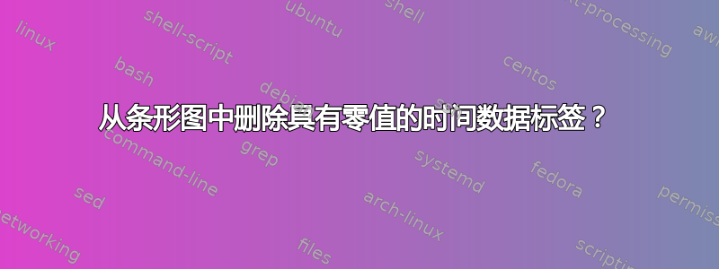 从条形图中删除具有零值的时间数据标签？