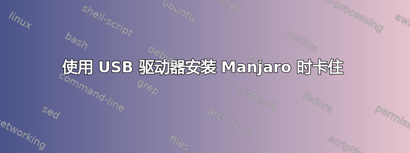 使用 USB 驱动器安装 Manjaro 时卡住