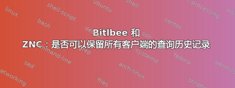 Bitlbee 和 ZNC：是否可以保留所有客户端的查询历史记录