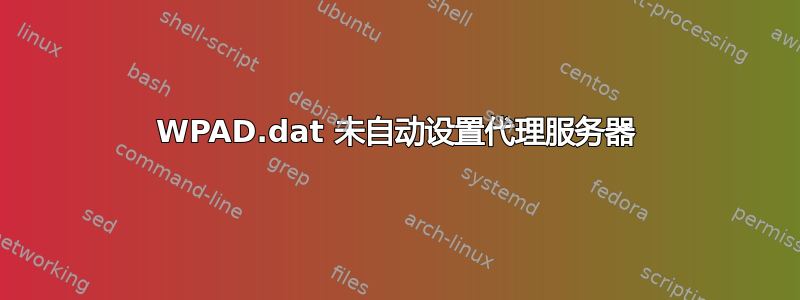 WPAD.dat 未自动设置代理服务器