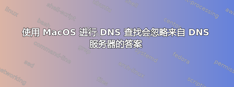 使用 MacOS 进行 DNS 查找会忽略来自 DNS 服务器的答案