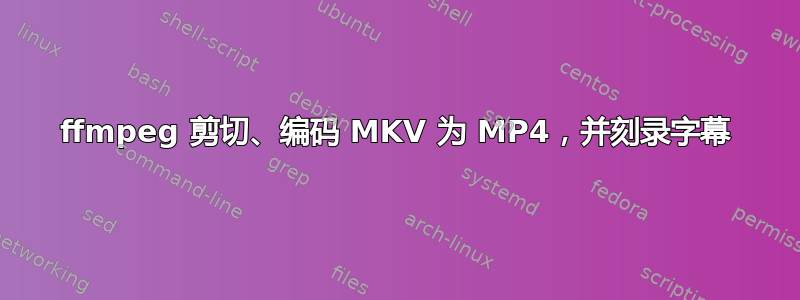 ffmpeg 剪切、编码 MKV 为 MP4，并刻录字幕