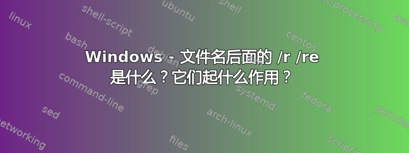 Windows - 文件名后面的 /r /re 是什么？它们起什么作用？