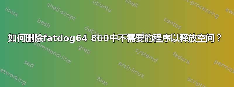 如何删除fatdog64 800中不需要的程序以释放空间？