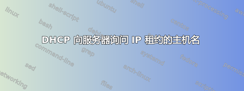 DHCP 向服务器询问 IP 租约的主机名