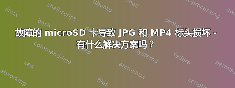 故障的 microSD 卡导致 JPG 和 MP4 标头损坏 - 有什么解决方案吗？