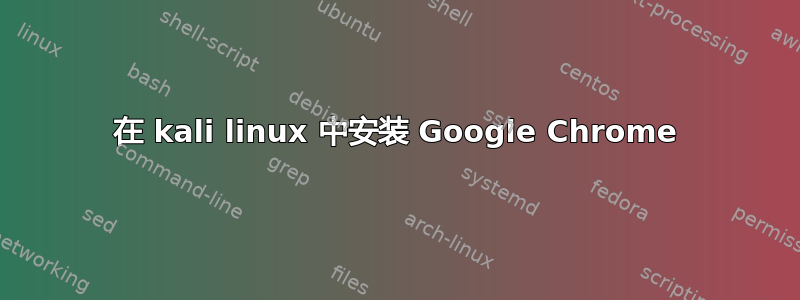 在 kali linux 中安装 Google Chrome