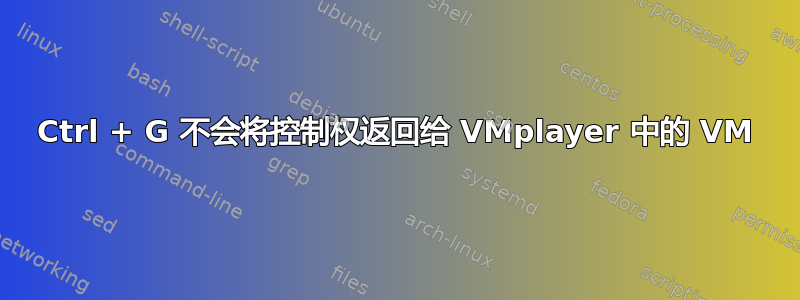 Ctrl + G 不会将控制权返回给 VMplayer 中的 VM