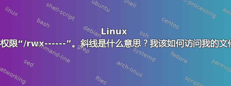 Linux 文件权限“/rwx------”。斜线是什么意思？我该如何访问我的文件？