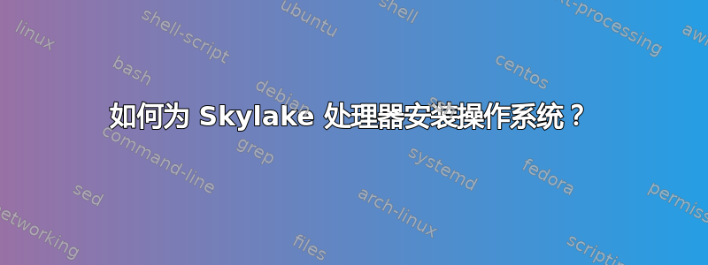 如何为 Skylake 处理器安装操作系统？