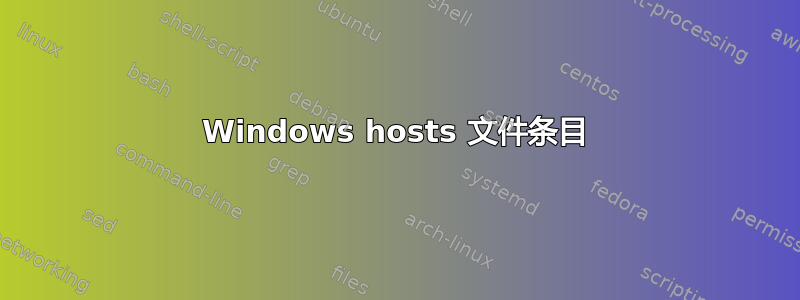 Windows hosts 文件条目