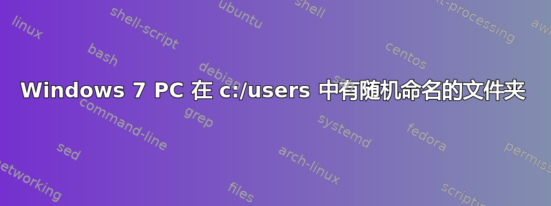 Windows 7 PC 在 c:/users 中有随机命名的文件夹