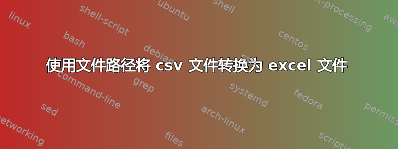 使用文件路径将 csv 文件转换为 excel 文件