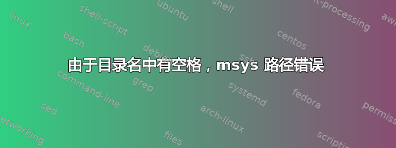 由于目录名中有空格，msys 路径错误