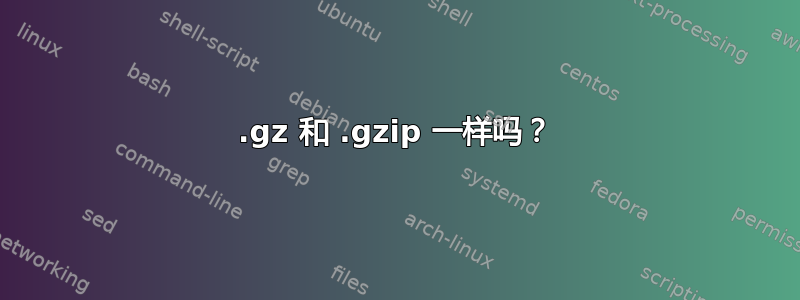 .gz 和 .gzip 一样吗？