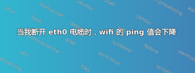 当我断开 eth0 电缆时，wifi 的 ping 值会下降