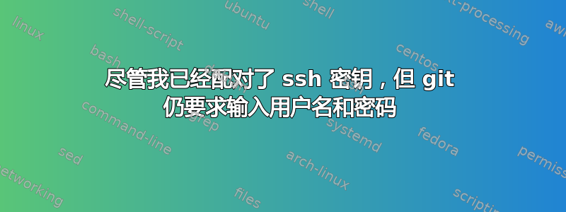 尽管我已经配对了 ssh 密钥，但 git 仍要求输入用户名和密码