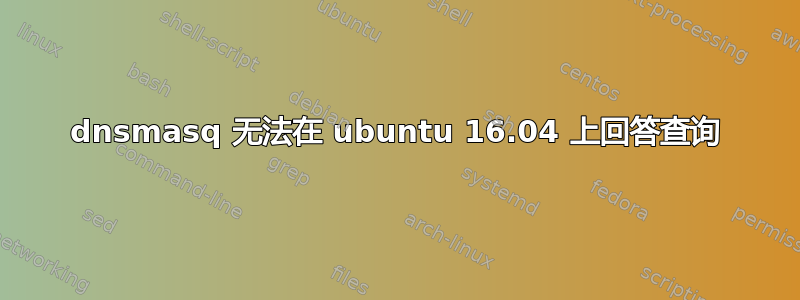 dnsmasq 无法在 ubuntu 16.04 上回答查询