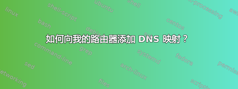 如何向我的路由器添加 DNS 映射？