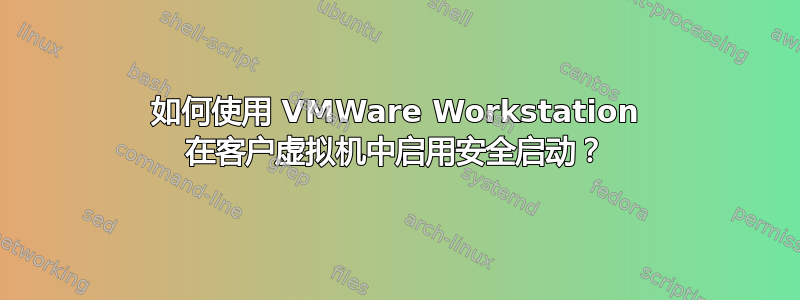 如何使用 VMWare Workstation 在客户虚拟机中启用安全启动？