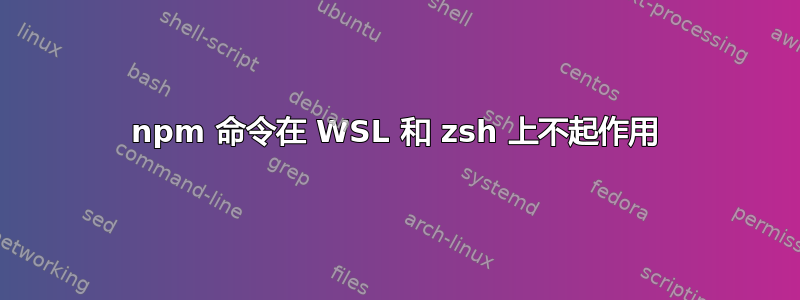 npm 命令在 WSL 和 zsh 上不起作用