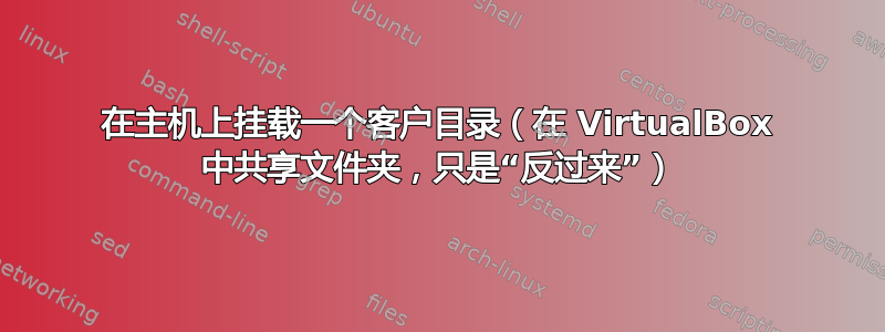 在主机上挂载一个客户目录（在 VirtualBox 中共享文件夹，只是“反过来”）