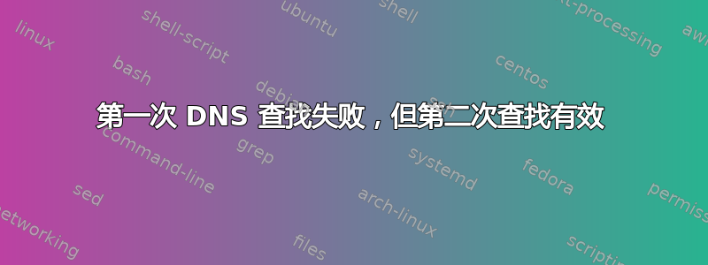 第一次 DNS 查找失败，但第二次查找有效