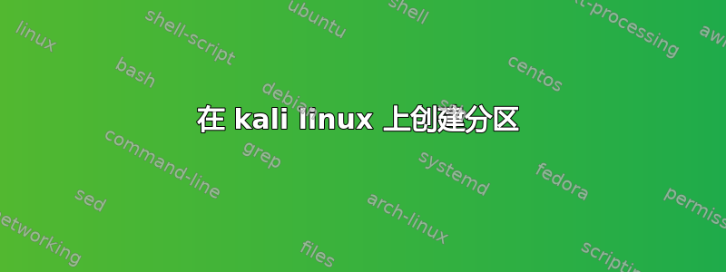 在 kali linux 上创建分区