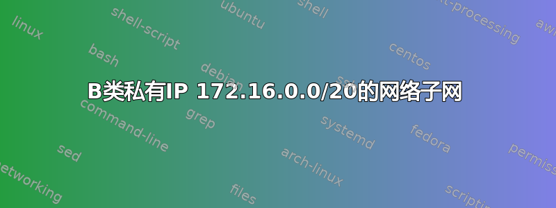 B类私有IP 172.16.0.0/20的网络子网