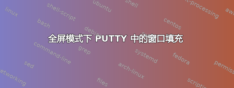 全屏模式下 PUTTY 中的窗口填充