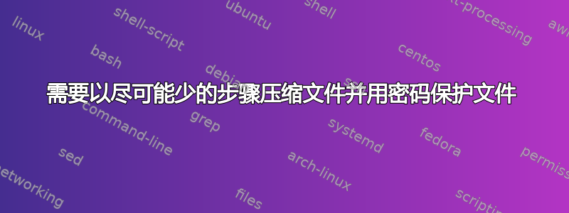 需要以尽可能少的步骤压缩文件并用密码保护文件