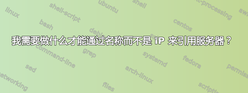 我需要做什么才能通过名称而不是 IP 来引用服务器？