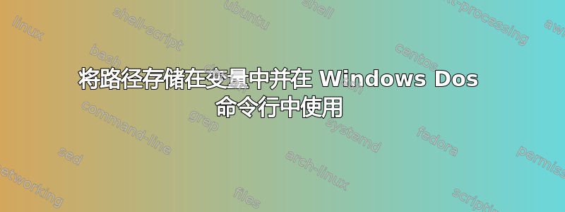 将路径存储在变量中并在 Windows Dos 命令行中使用