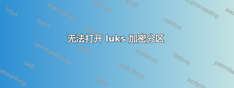 无法打开 luks 加密分区