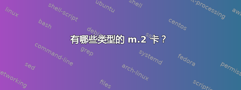 有哪些类型的 m.2 卡？