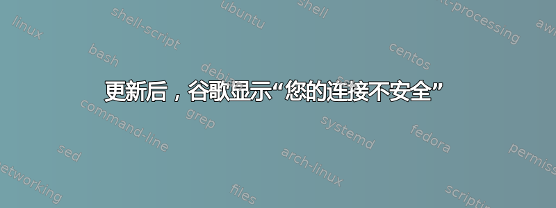 更新后，谷歌显示“您的连接不安全”