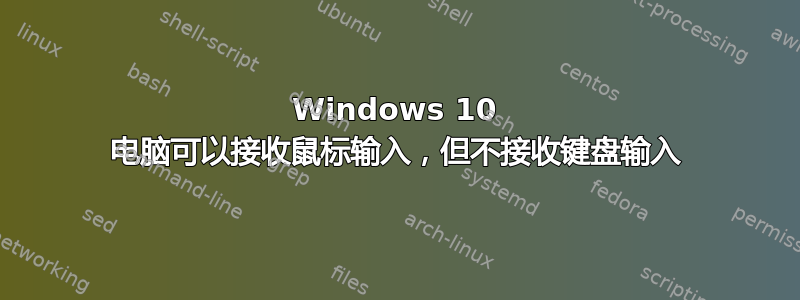 Windows 10 电脑可以接收鼠标输入，但不接收键盘输入