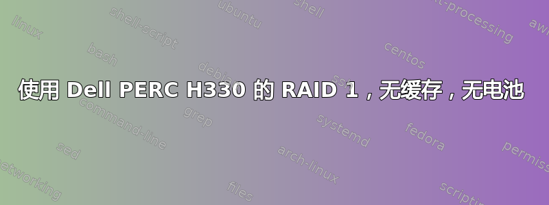 使用 Dell PERC H330 的 RAID 1，无缓存，无电池