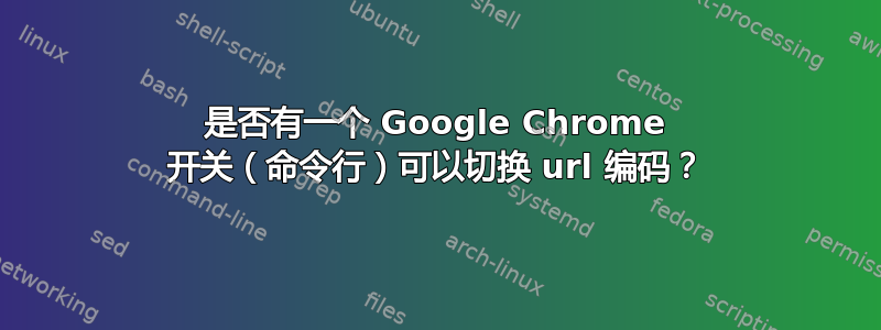 是否有一个 Google Chrome 开关（命令行）可以切换 url 编码？