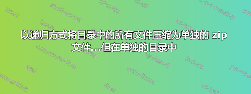 以递归方式将目录中的所有文件压缩为单独的 zip 文件...但在单独的目录中