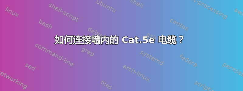 如何连接墙内的 Cat.5e 电缆？