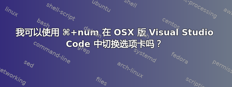 我可以使用 ⌘+num 在 OSX 版 Visual Studio Code 中切换选项卡吗？