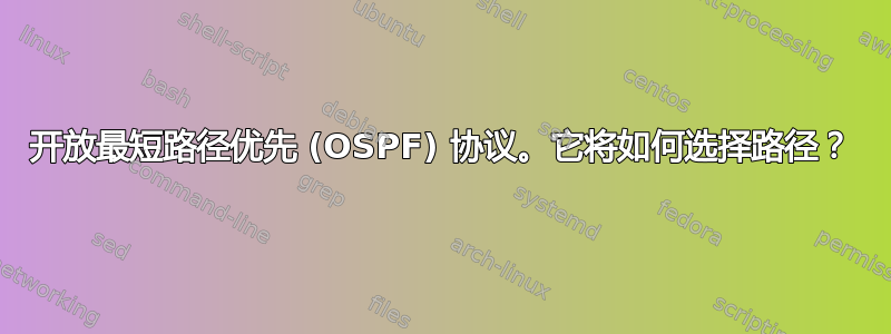 开放最短路径优先 (OSPF) 协议。它将如何选择路径？