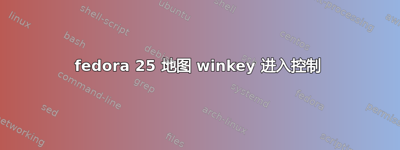 fedora 25 地图 winkey 进入控制