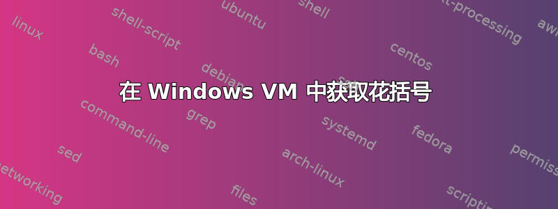 在 Windows VM 中获取花括号