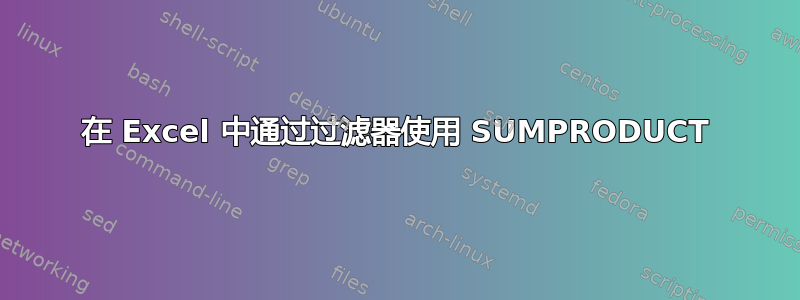 在 Excel 中通过过滤器使用 SUMPRODUCT