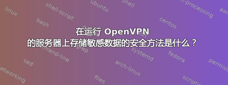 在运行 OpenVPN 的服务器上存储敏感数据的安全方法是什么？