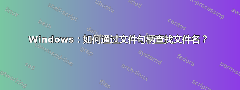 Windows：如何通过文件句柄查找文件名？