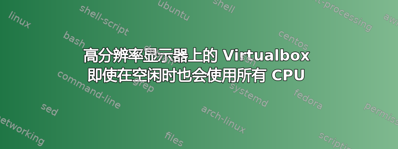 高分辨率显示器上的 Virtualbox 即使在空闲时也会使用所有 CPU